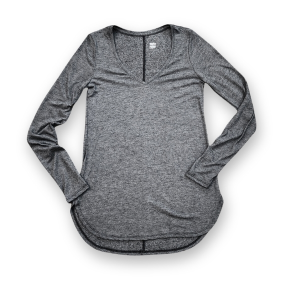 Grey Relaxed V-Neck Tunic Top, Women's XS - Picture 1 of 14